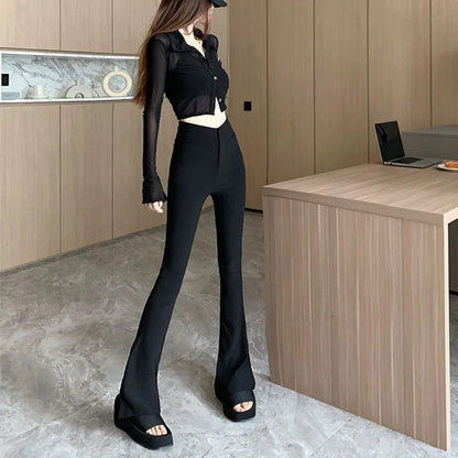 Zomer Broek High Waist Mode Elegante Stijl