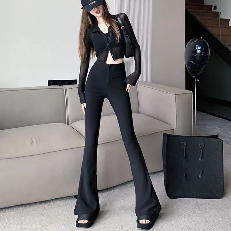 Zomer Broek High Waist Mode Elegante Stijl