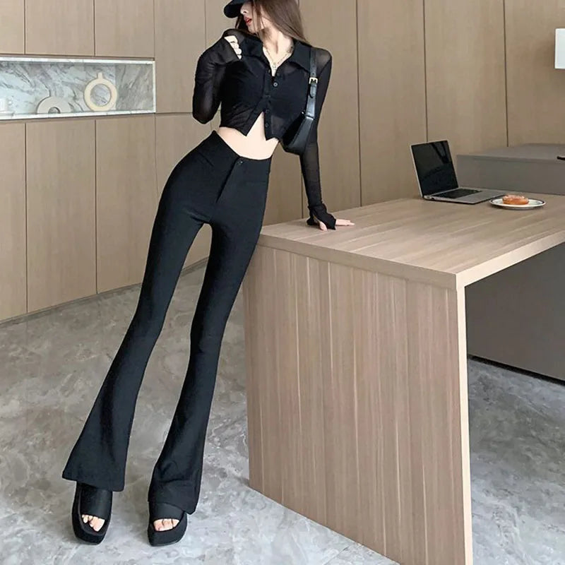 Zomer Broek High Waist Mode Elegante Stijl