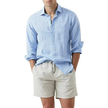 Vezelhemd Relaxed Fit met Knoopsluiting voor Mannen