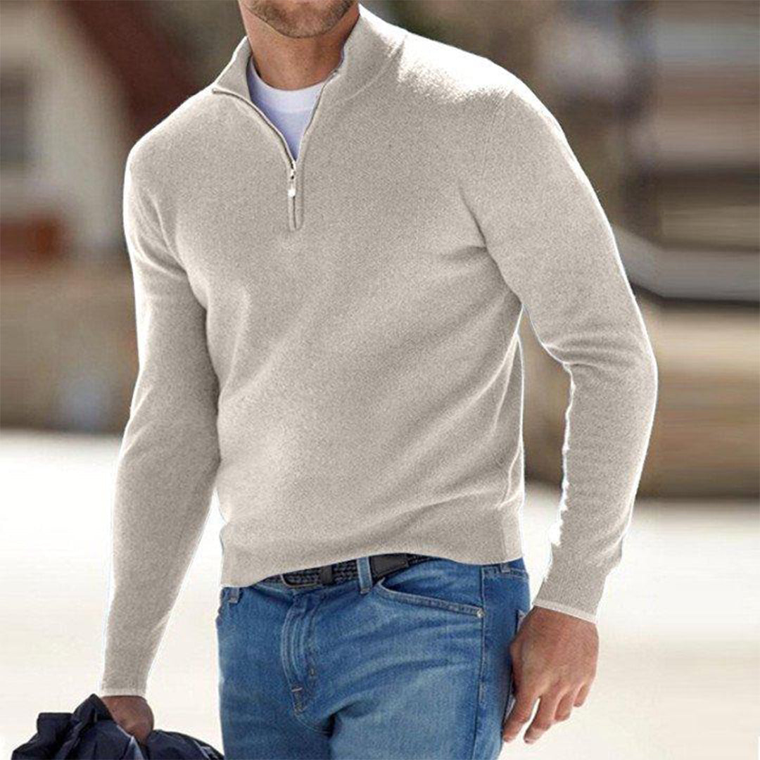 Orazio | Donkerblauwe Rib Gilet Met Rits