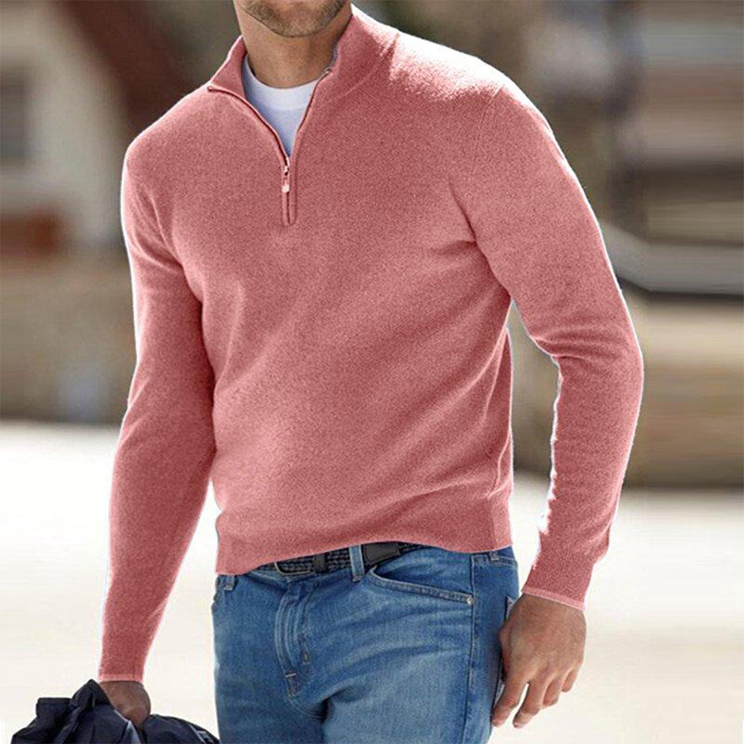 Orazio | Donkerblauwe Rib Gilet Met Rits - StudioMarella