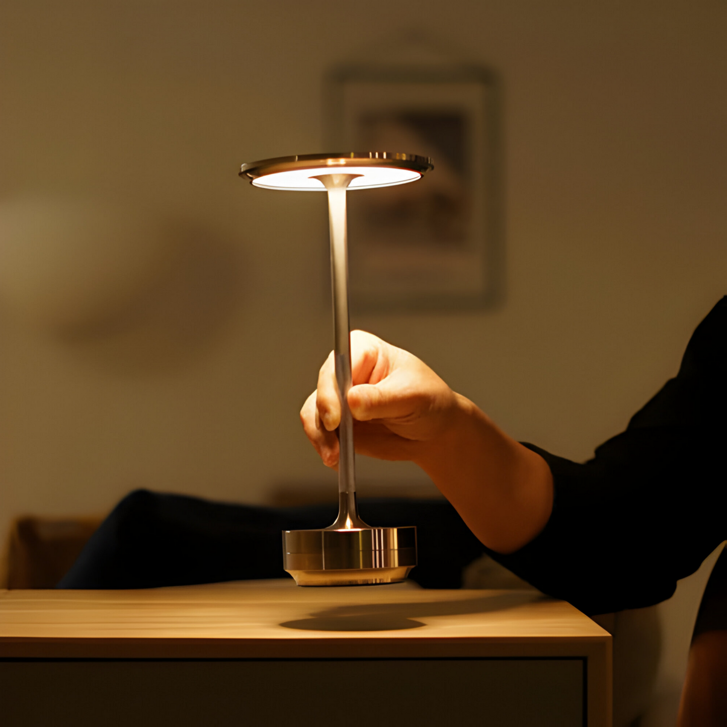 Draadloze Tafellamp met Touch Dimming – Luxe LED Tafellamp Oplaadbaar, Snoerloos & Sfeerverlichting voor Woonkamer en Slaapkamer
