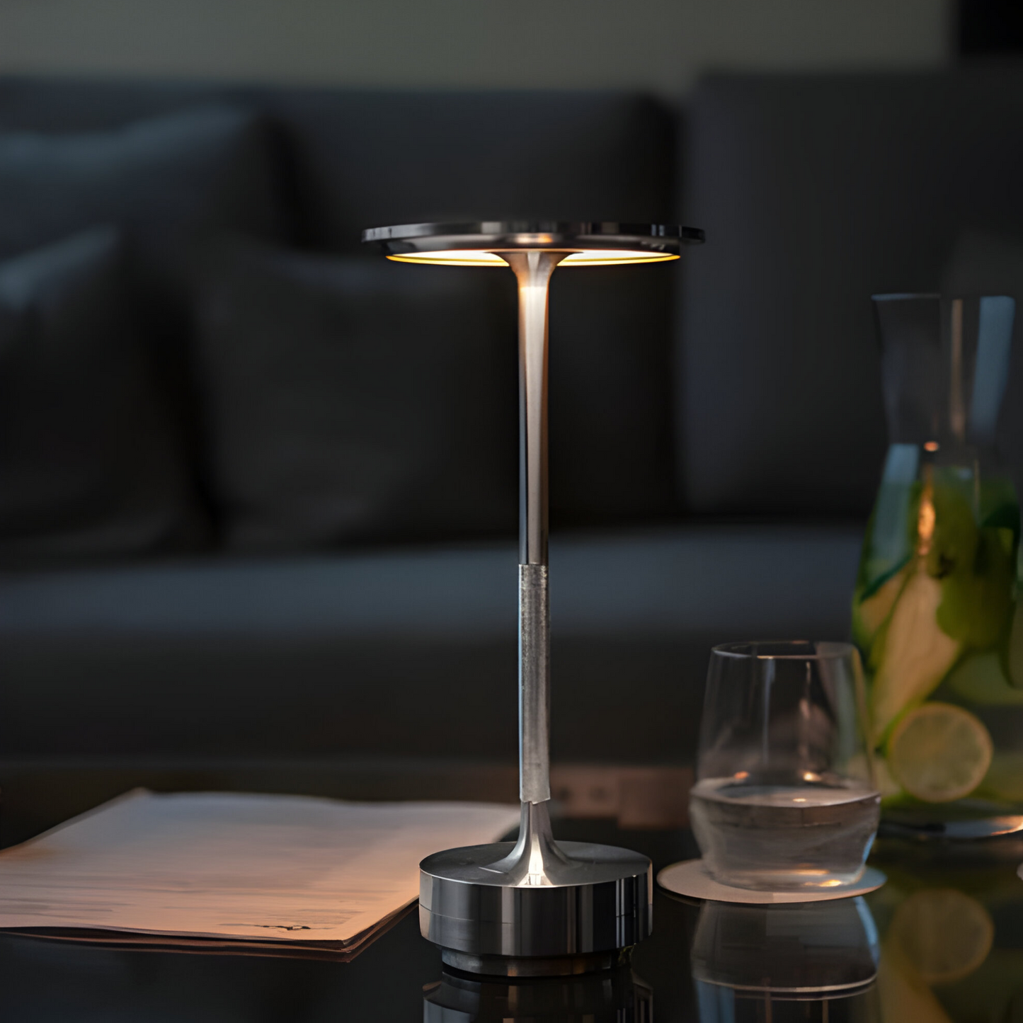 Tafellamp Draadloos LED Dimbaar Metaal Goud Zwart Zilver Oplaadbaar Touchlamp Nachtlamp Bureau Lamp Modern Design