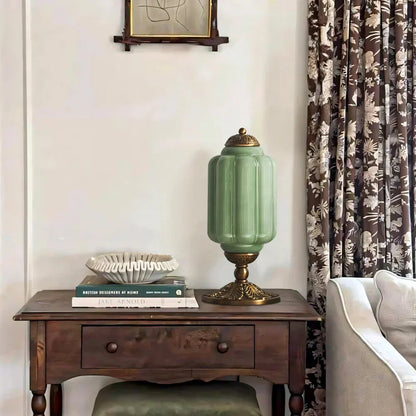 Retro Tafellampen met Getextureerd Crèmekleurig Glas – Franse Vintage Stijl met Messing of Zwart Frame