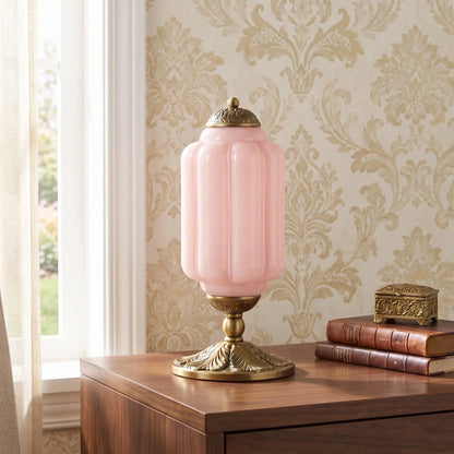Retro Tafellampen met Getextureerd Crèmekleurig Glas – Franse Vintage Stijl met Messing of Zwart Frame