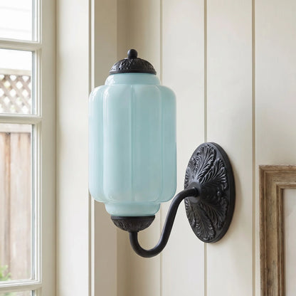 Vintage Wandlamp met Melkglas en Geolied Messing – Klassieke Retro Verlichting voor Hal, Slaapkamer, Woonkamer