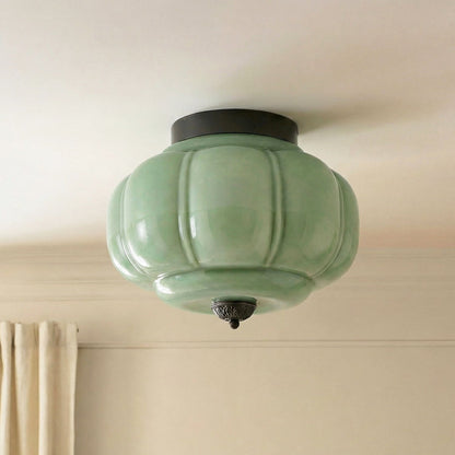 Vintage Semi-Plafondlamp Melkglas Pompoen Eloise E26 Retro Plafondverlichting Woonkamer