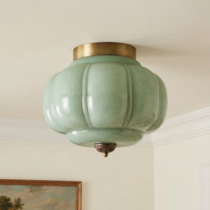 Vintage Semi-Plafondlamp Melkglas Pompoen Eloise E26 Retro Plafondverlichting Woonkamer