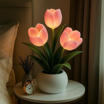 LED Decoratieve Tulpenlamp Warmwit met USB Aansluiting voor Woonkamer Sfeerverlichting Kunstbloemen Nachtlampje