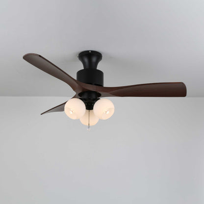 Vintage Plafondventilator met Verlichting — Glazen Lampenkap & Afstandsbediening