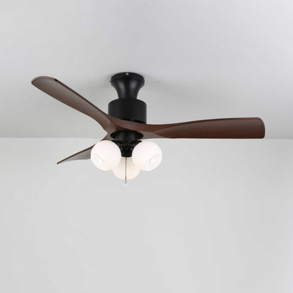 Vintage Plafondventilator met Verlichting — Glazen Lampenkap & Afstandsbediening