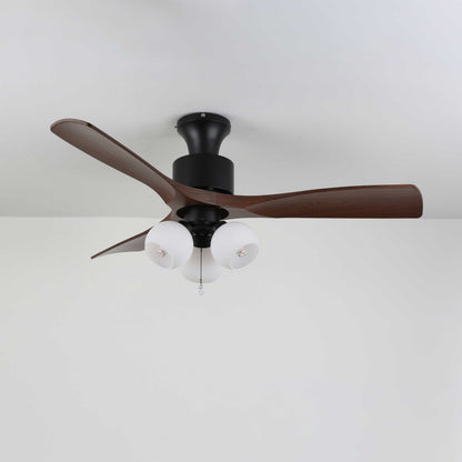 Vintage Plafondventilator met Verlichting — Glazen Lampenkap & Afstandsbediening