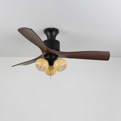 Vintage Plafondventilator met Verlichting — Glazen Lampenkap & Afstandsbediening