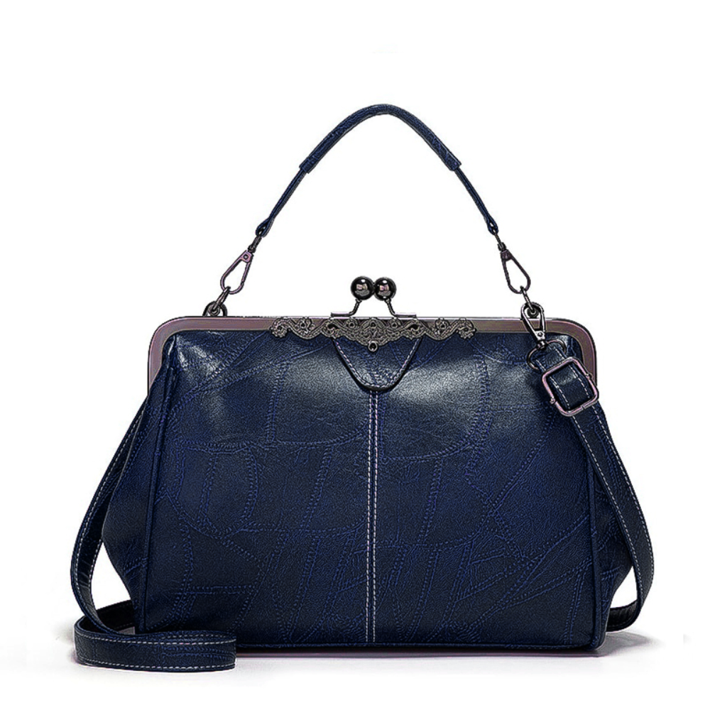 Vintage Handtas met Kliksluiting Retro Clutch Dames Avondtas Feesttas Schoudertas Elegant Design Bruin Zwart