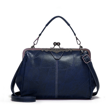 Vintage Handtas met Kliksluiting Retro Clutch Dames Avondtas Feesttas Schoudertas Elegant Design Bruin Zwart