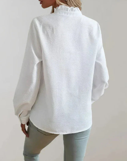 Dames Blouse Met Rimpels Regular Fit