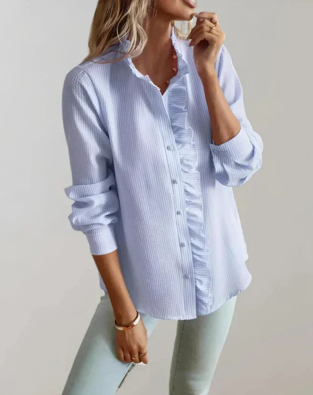 Dames Blouse Met Rimpels Regular Fit - StudioMarella