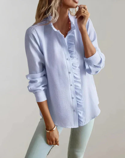 Dames Blouse Met Rimpels Regular Fit - StudioMarella