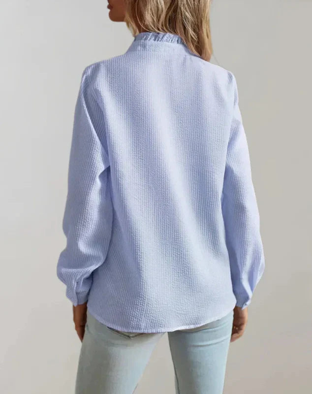 Dames Blouse Met Rimpels Regular Fit