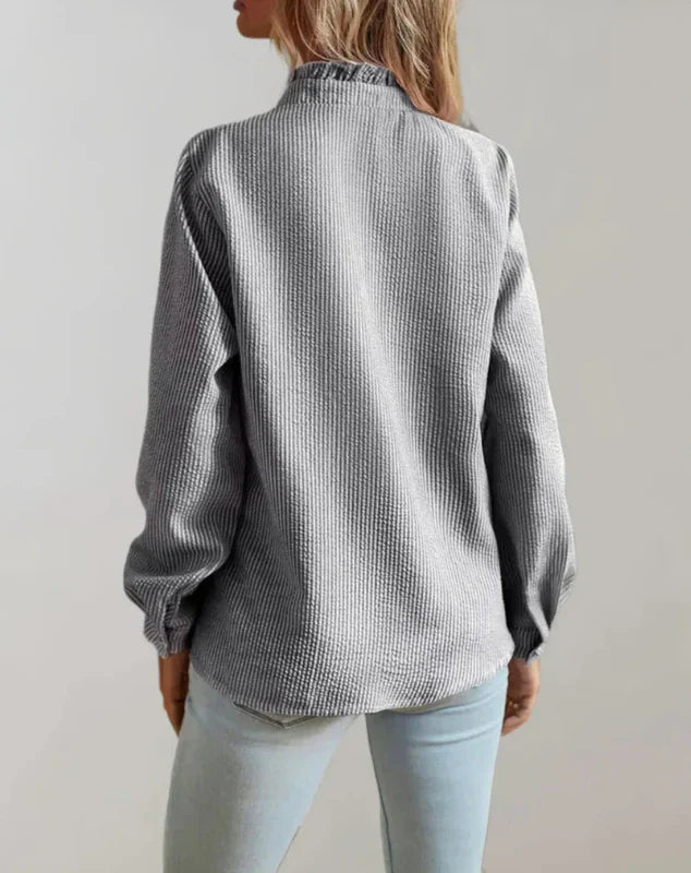 Dames Blouse Met Rimpels Regular Fit