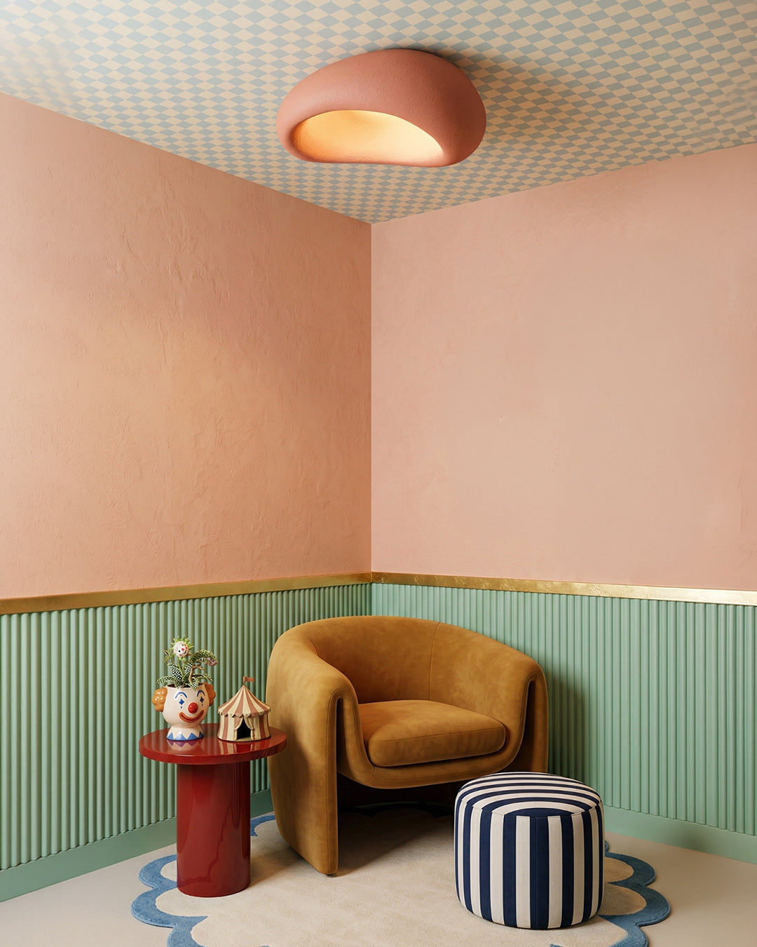 Plafondlamp Wabi Sabi Geïnspireerd – Metalen Lamp met Warme Verlichting – Voor Woonkamer Slaapkamer Eetkamer