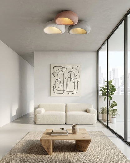 Plafondlamp Wabi Sabi Geïnspireerd – Metalen Lamp met Warme Verlichting – Voor Woonkamer Slaapkamer Eetkamer