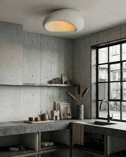 Plafondlamp Wabi Sabi Geïnspireerd – Metalen Lamp met Warme Verlichting – Voor Woonkamer Slaapkamer Eetkamer