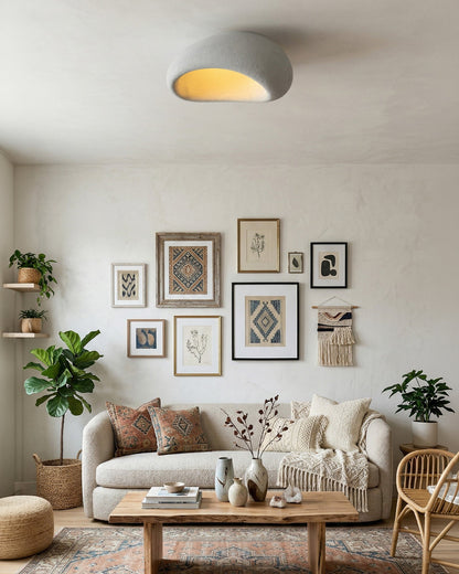 Plafondlamp Wabi Sabi Geïnspireerd – Metalen Lamp met Warme Verlichting – Voor Woonkamer Slaapkamer Eetkamer