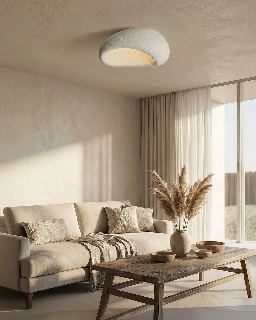 Plafondlamp Wabi Sabi Geïnspireerd – Metalen Lamp met Warme Verlichting – Voor Woonkamer Slaapkamer Eetkamer