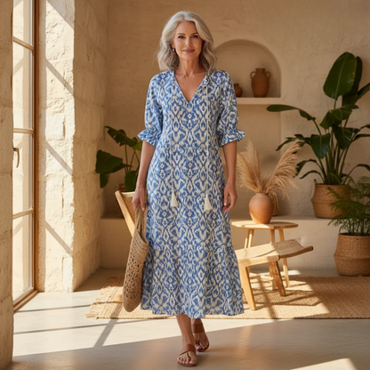 Luna | Abito lungo boho con stampa 1