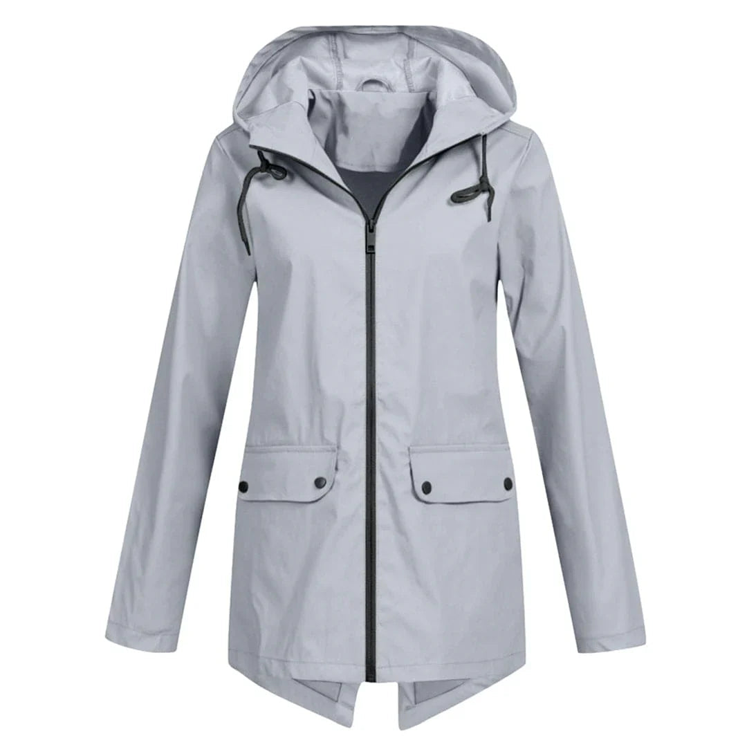 Dames Regenjas Lange Effen Waterdichte Jas - StudioMarella