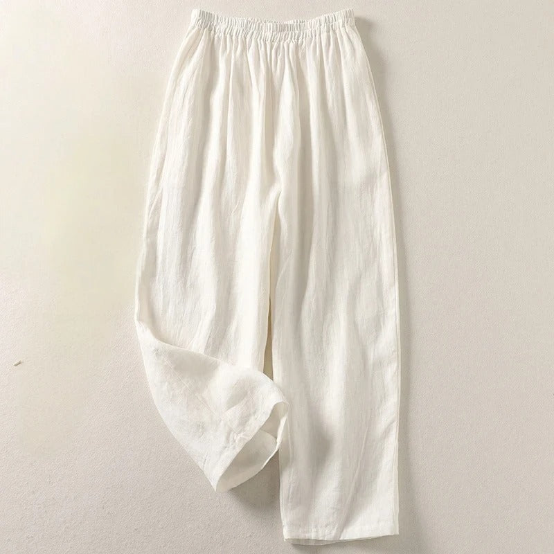 Luna | Elegante Hoge Taille Damesbroek met Wijde Pijpen 4