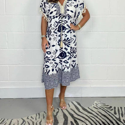 V-hals Zomerjurk Casual Elegante Jurk voor Vrouw - StudioMarella