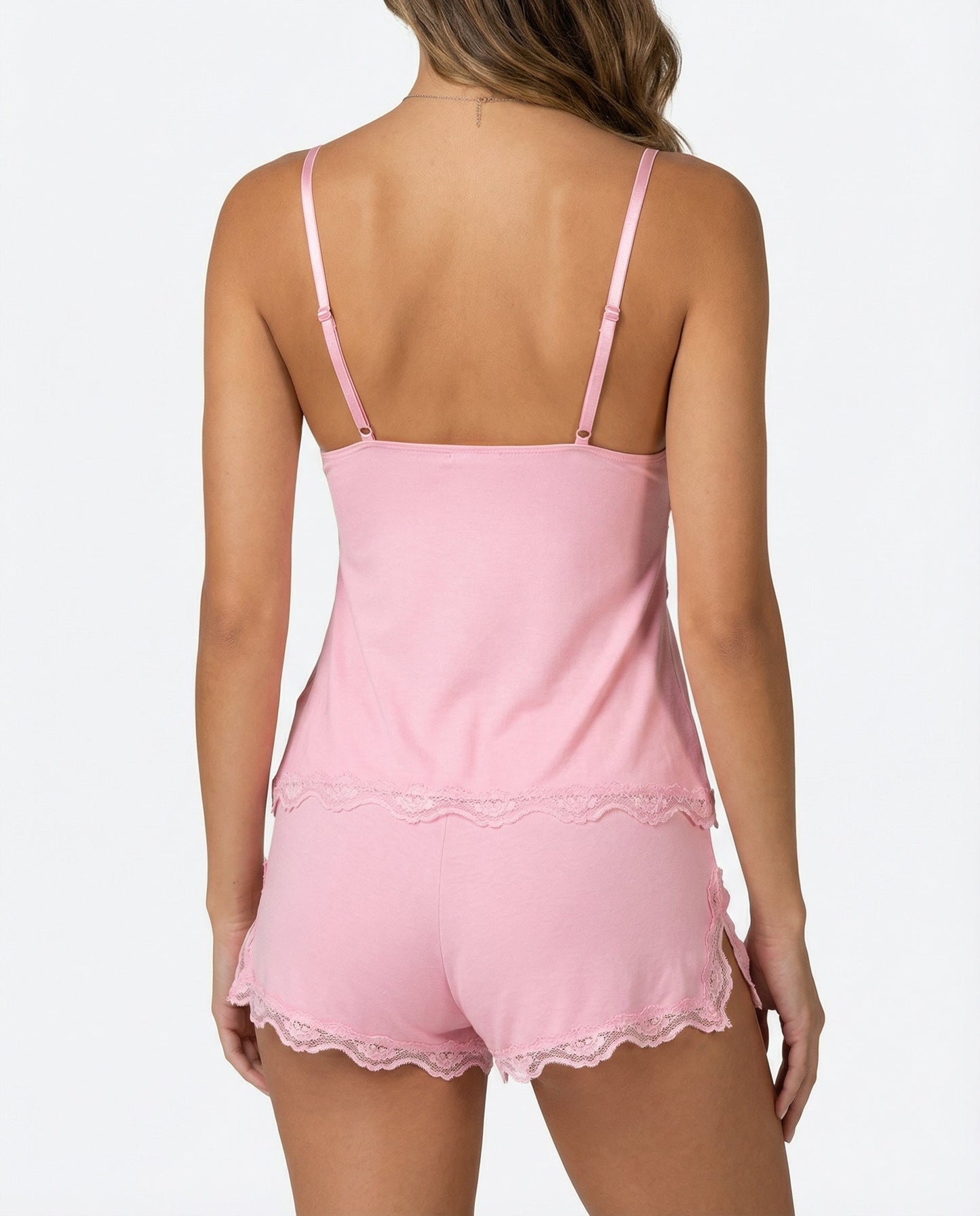 Luna | Warme Dames Pyjama met Kanten Rand en V-Hals 3