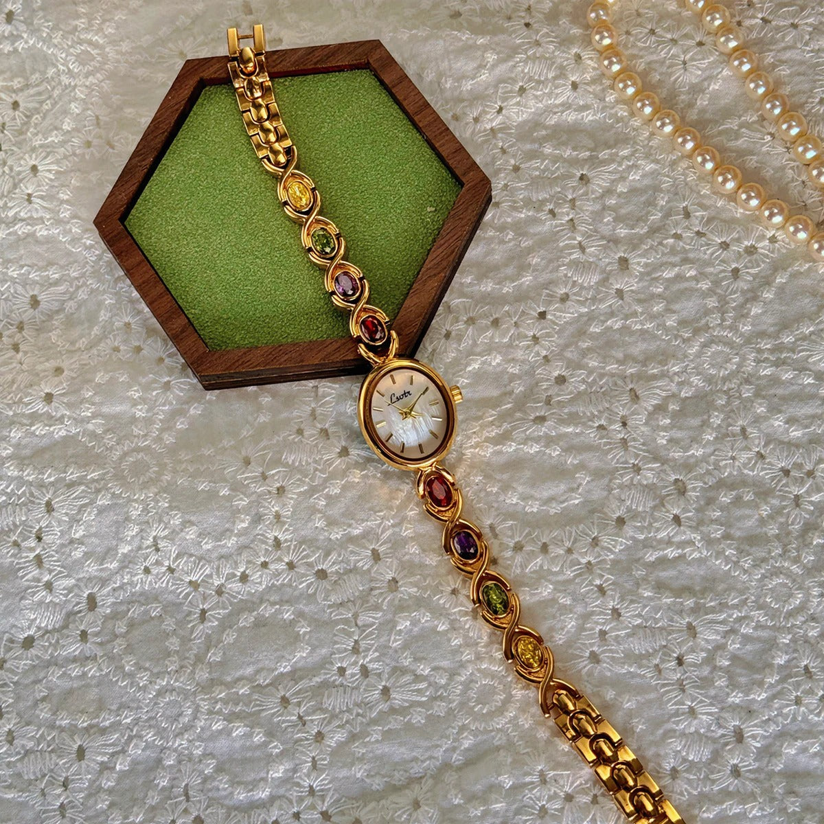 Dameshorloge Elegant met Edelstenen