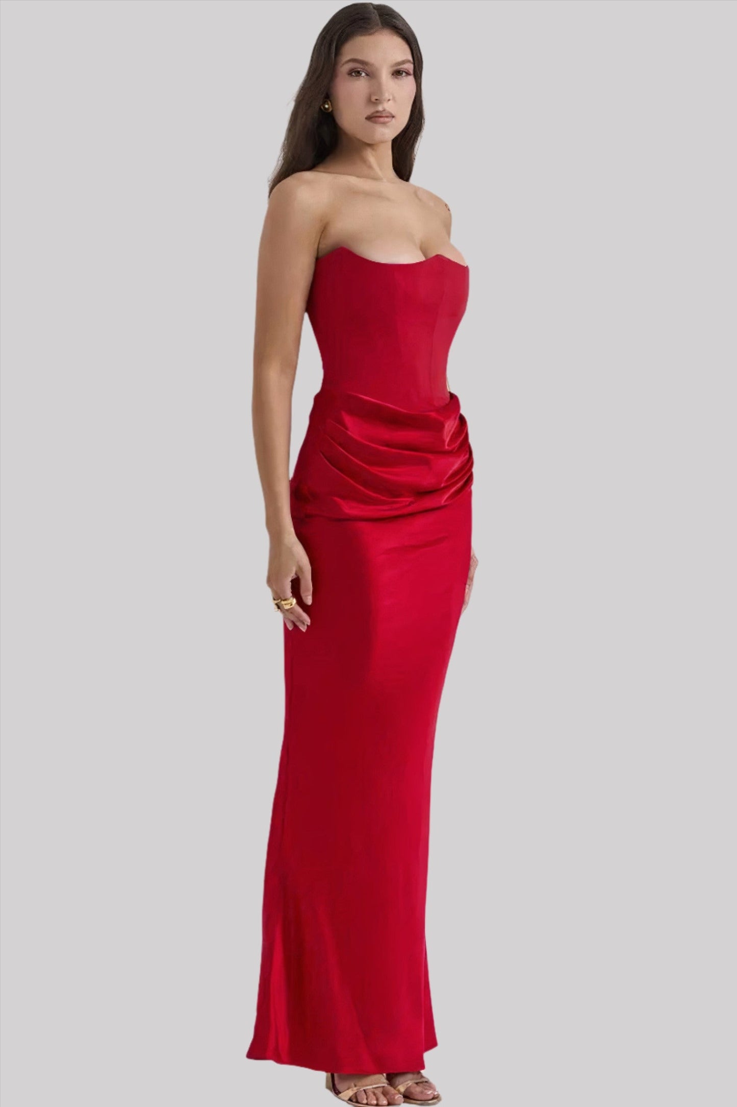 Elegante Maxi Jurk voor Vrouw in Satijn