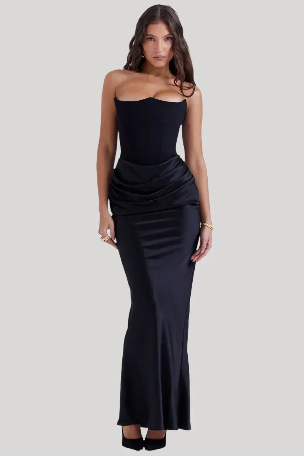 Elegante Maxi Jurk voor Vrouw in Satijn