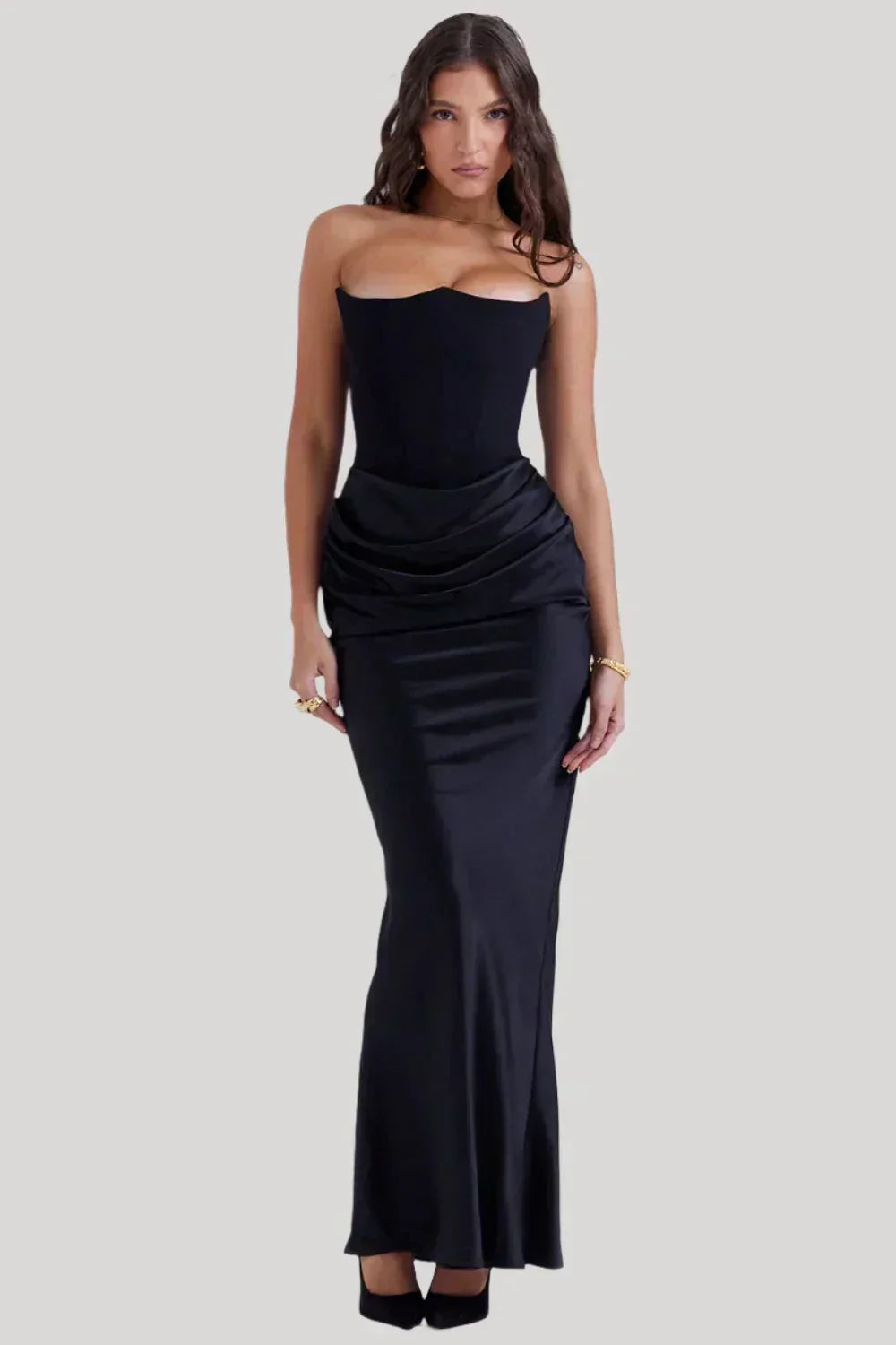 Variant image for Luna | Maxi Abito Cerimonia Donna in Raso Elegante-21