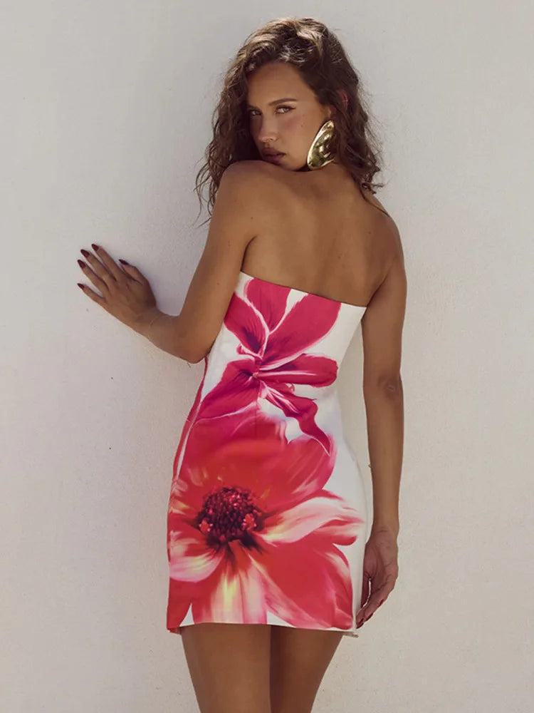 Vrouwelijke Bloemen Jurk Elegante Stijl