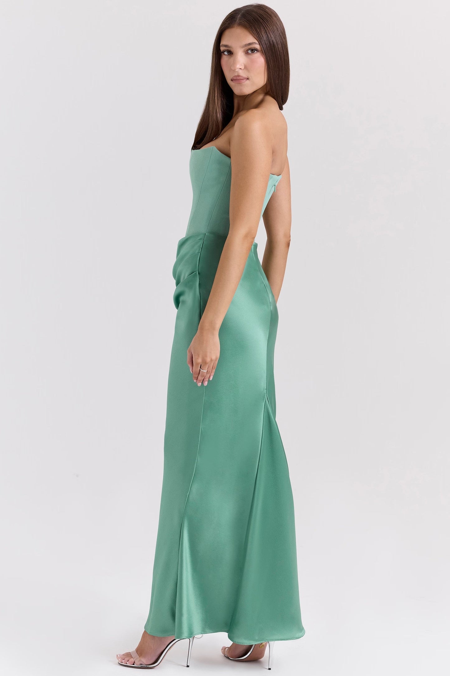 Elegante Maxi Jurk voor Vrouw in Satijn
