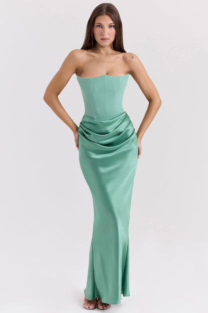 Elegante Maxi Jurk voor Vrouw in Satijn - StudioMarella