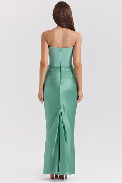 Elegante Maxi Jurk voor Vrouw in Satijn