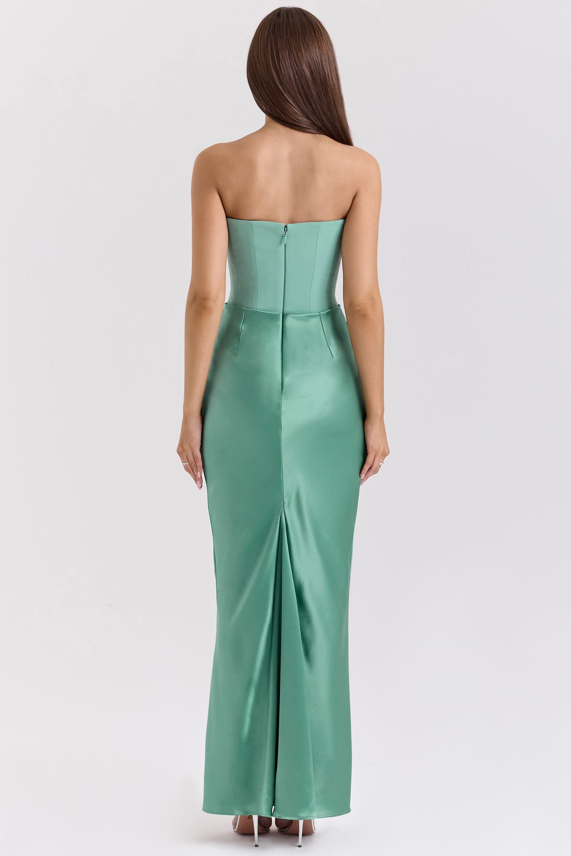 Luna | Maxi Abito Cerimonia Donna in Raso Elegante-3