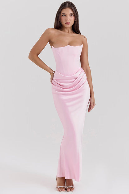 Elegante Maxi Jurk voor Vrouw in Satijn