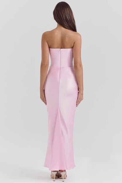 Elegante Maxi Jurk voor Vrouw in Satijn