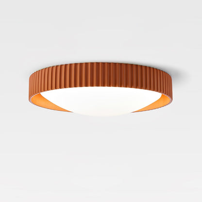 Moderne Plafondlamp Ribbed – Acryl Kap met Harsframe – Warm/Neutraal/Koel Licht – Ø46cm – Oranje, Grijs of Blauw