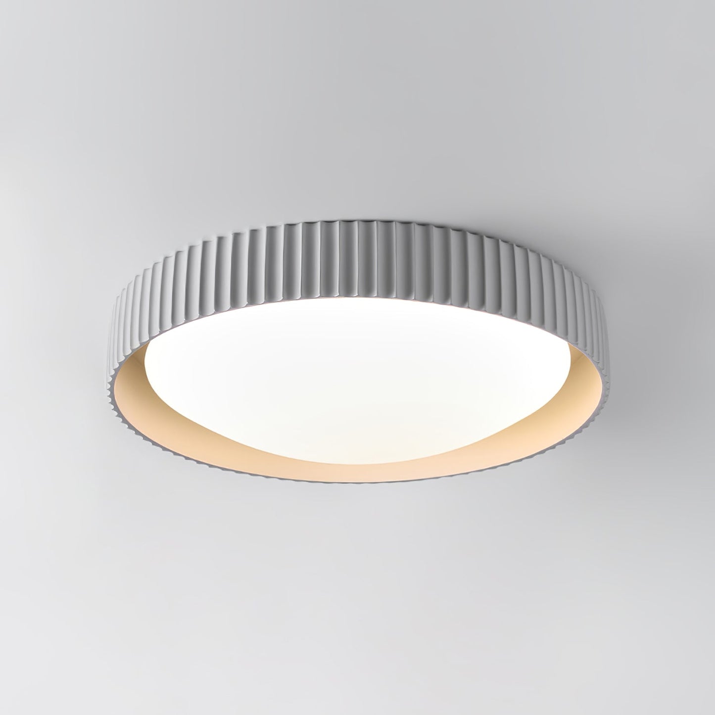 Moderne Plafondlamp Ribbed – Acryl Kap met Harsframe – Warm/Neutraal/Koel Licht – Ø46cm – Oranje, Grijs of Blauw