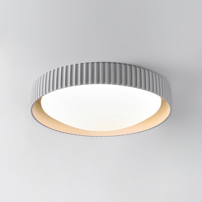 Moderne Plafondlamp Ribbed – Acryl Kap met Harsframe – Warm/Neutraal/Koel Licht – Ø46cm – Oranje, Grijs of Blauw