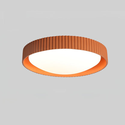 Moderne Plafondlamp Ribbed – Acryl Kap met Harsframe – Warm/Neutraal/Koel Licht – Ø46cm – Oranje, Grijs of Blauw